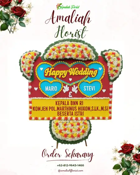 Papan Bunga Pernikahan Majasih